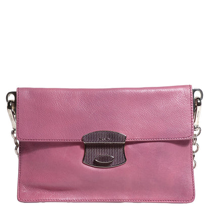 Prada Glace Calf Detachable Chain Clutch Pink 1 of 9