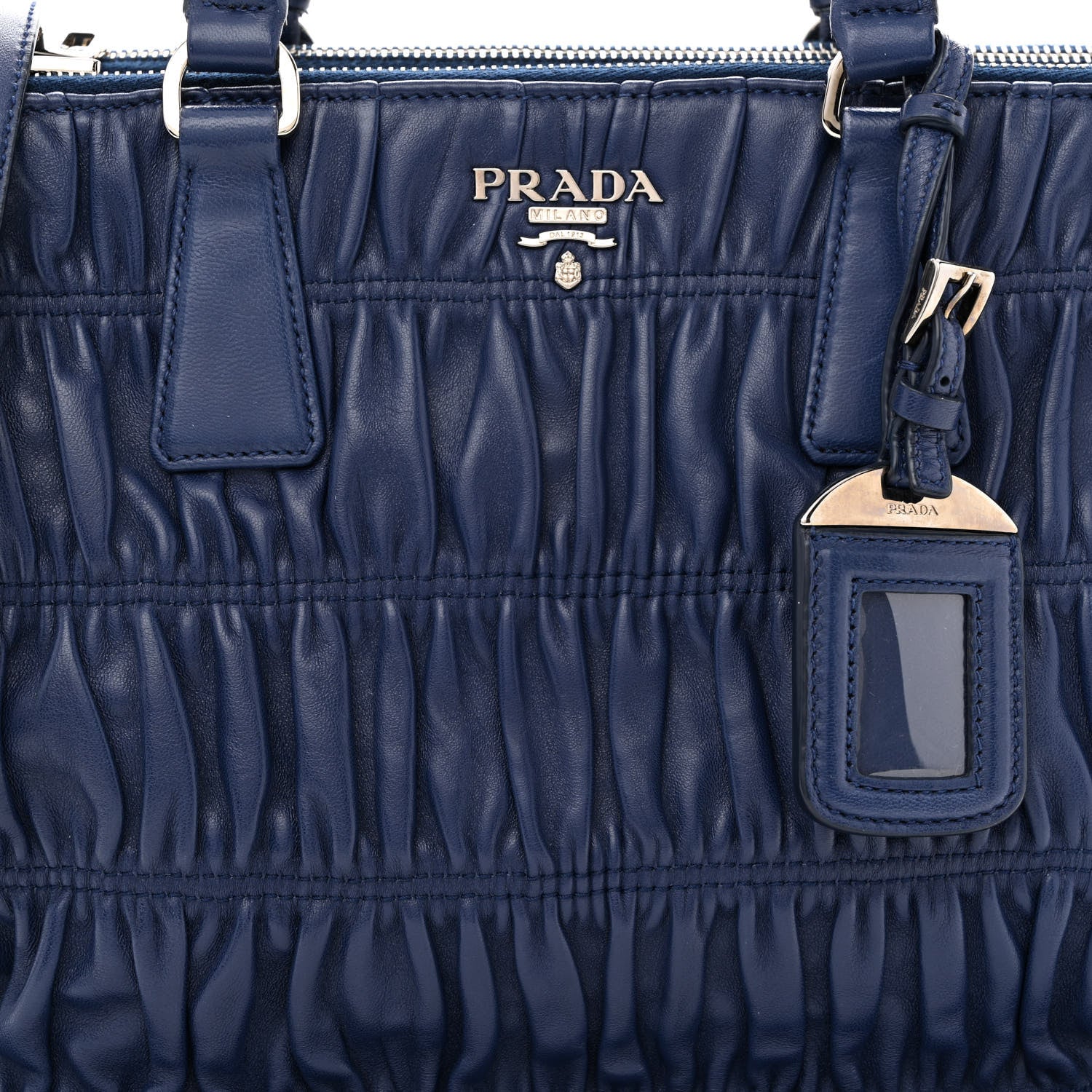 Prada Nappa Gaufre Double Zip Tote Bluette 9 of 12