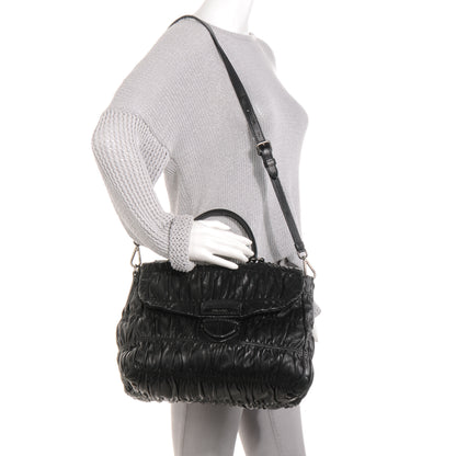 Prada Nappa Gaufre Flap Bag Black 2 of 11