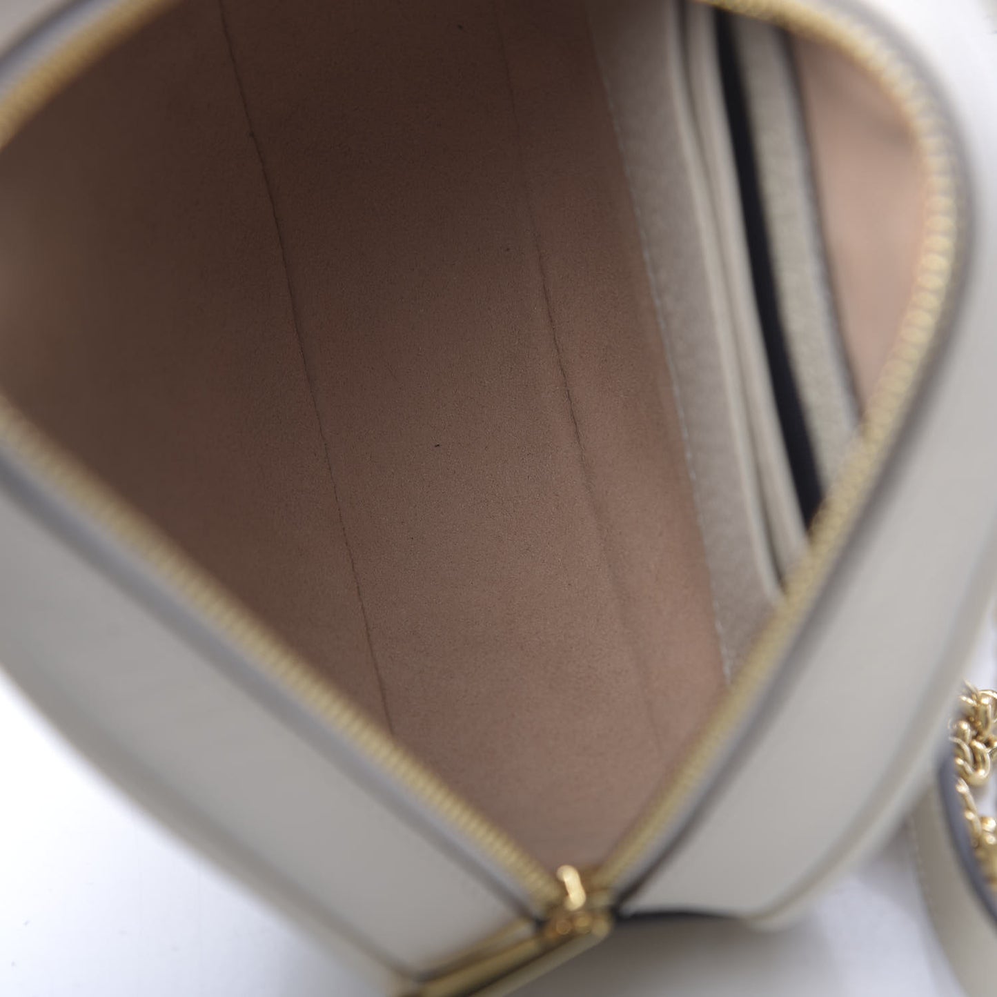 Textured Calfskin Web Mini Ophidia Round Backpack Mystic White