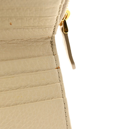 Prada Vitello Daino Compact Zip Around Wallet Cera 10 of 12
