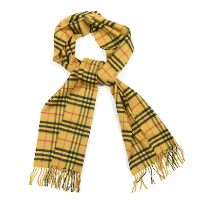 Burberry Cashmere Vintage Check Scarf Yellow 1 of 3