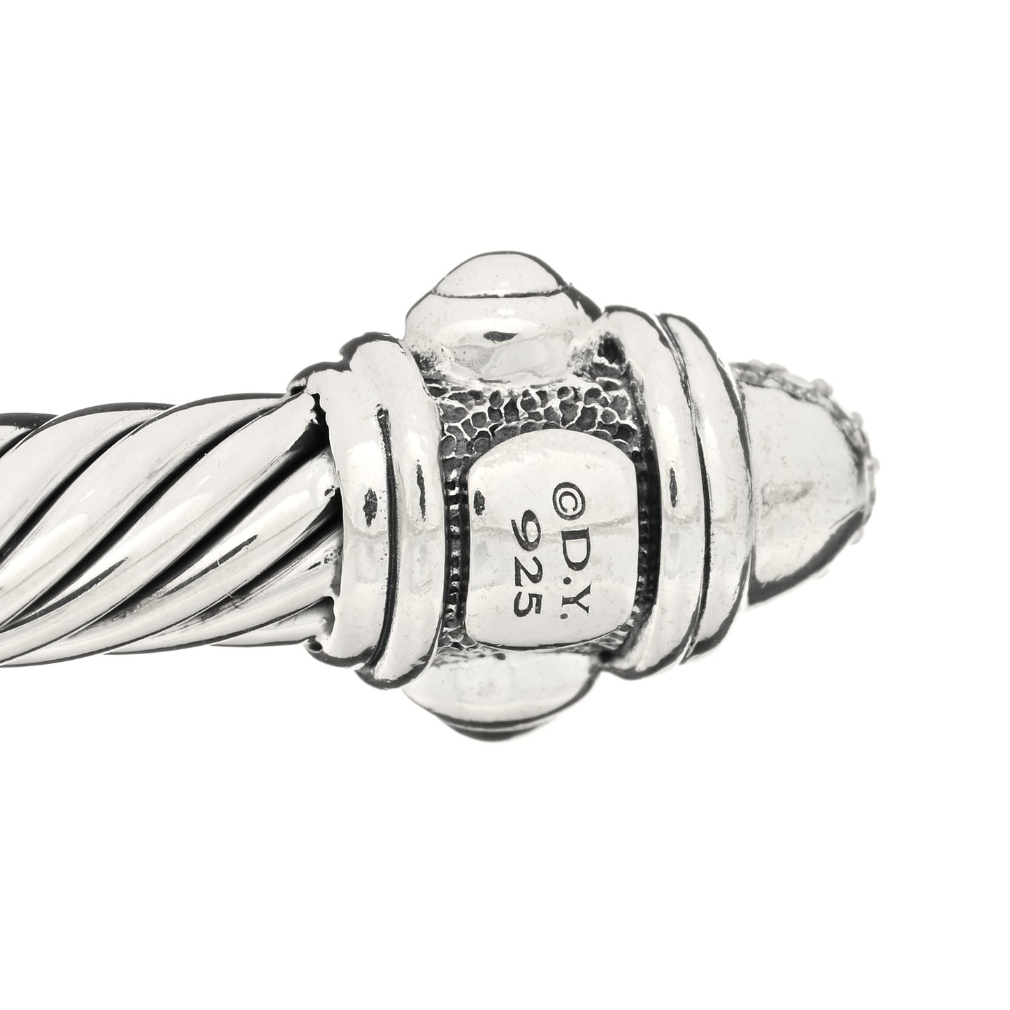 Sterling Silver Diamond 5mm Cable Renaissance Bracelet