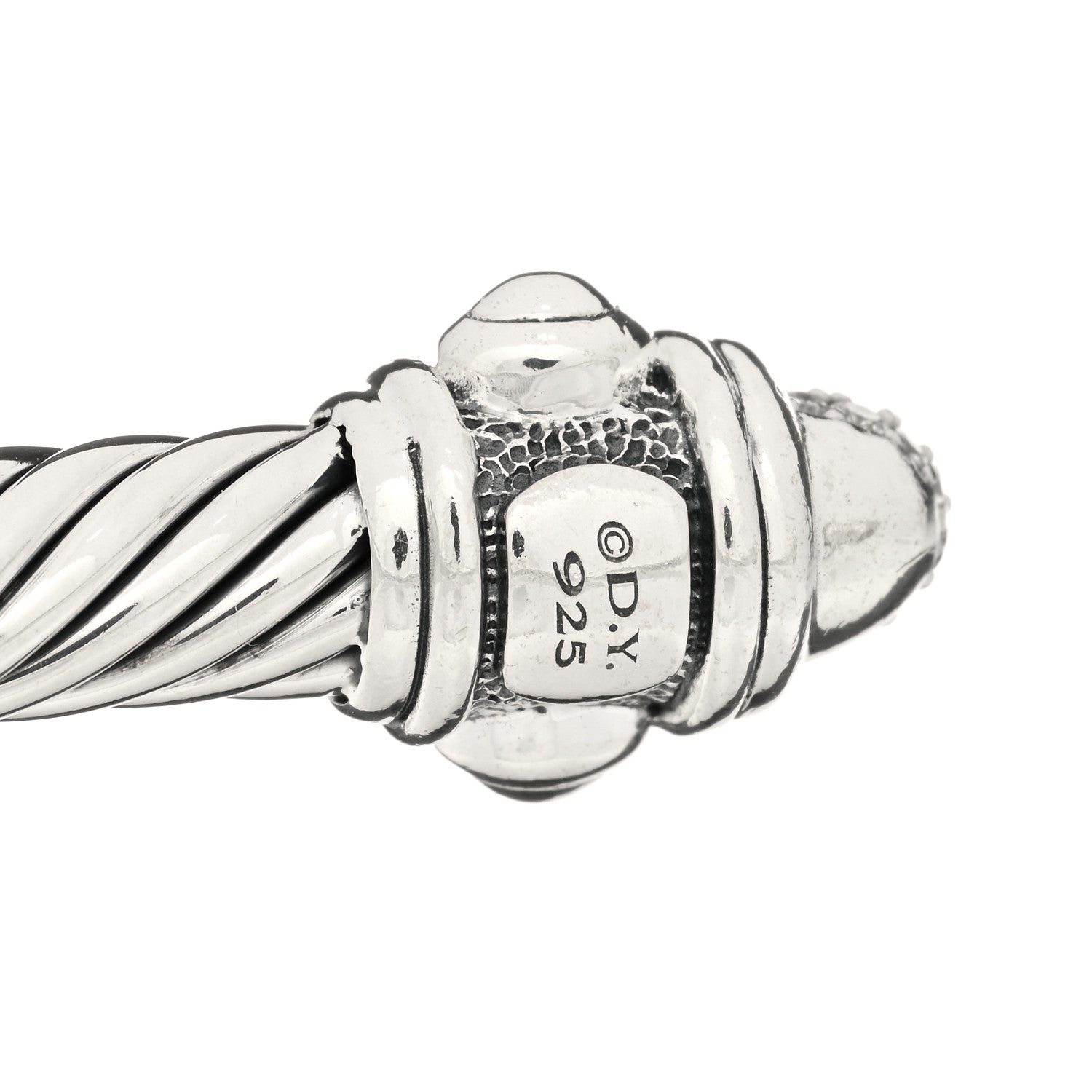 David Yurman Sterling Silver Diamond 5mm Cable Renaissance Bracelet 3 of 3
