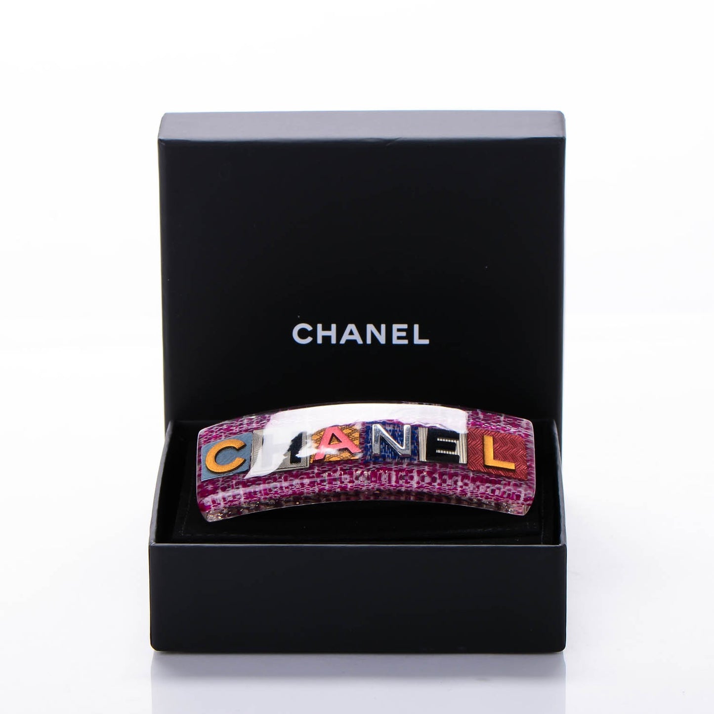 Resin Logo Barette Fuchsia