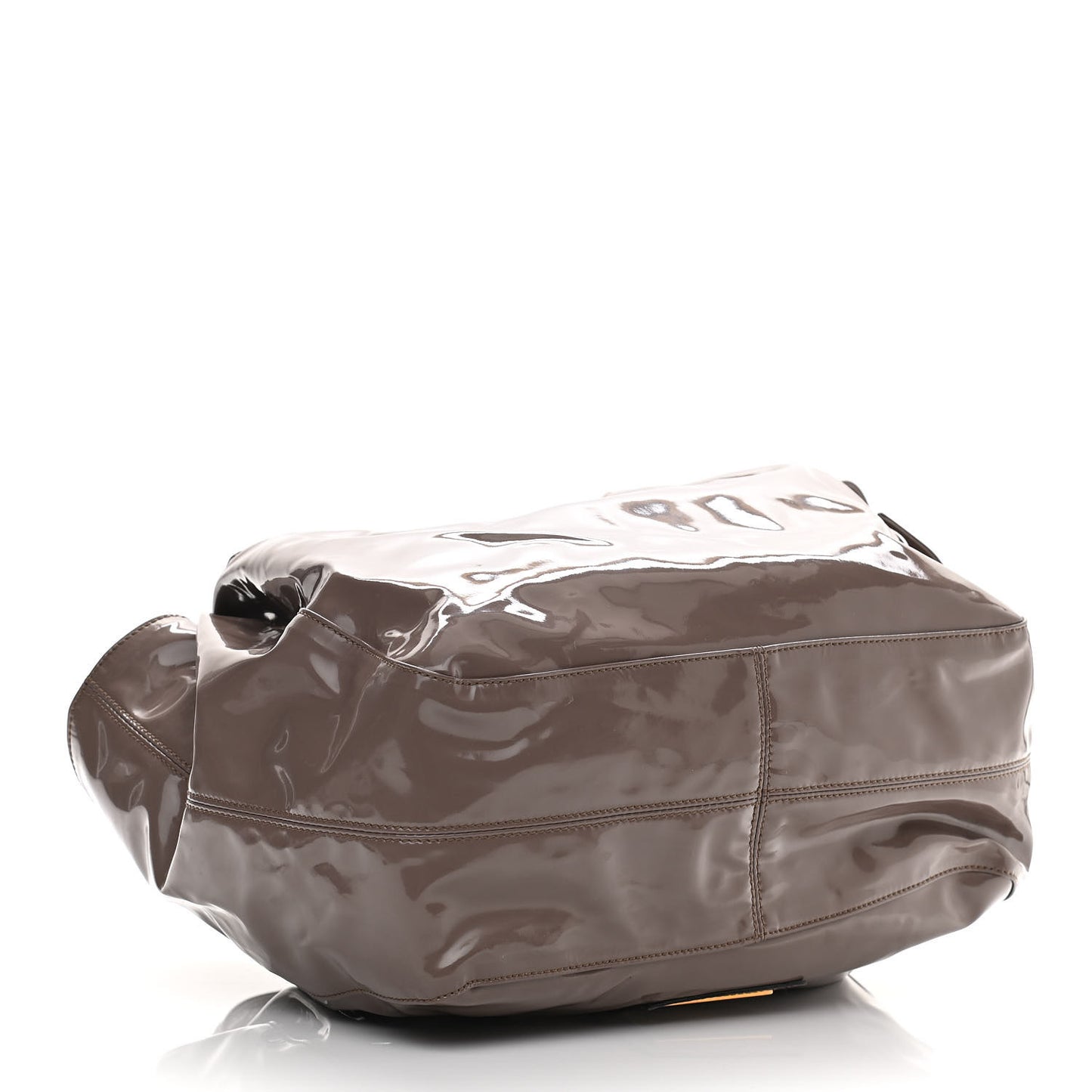 Patent Lacca Large Nuage Bow Hobo Brun