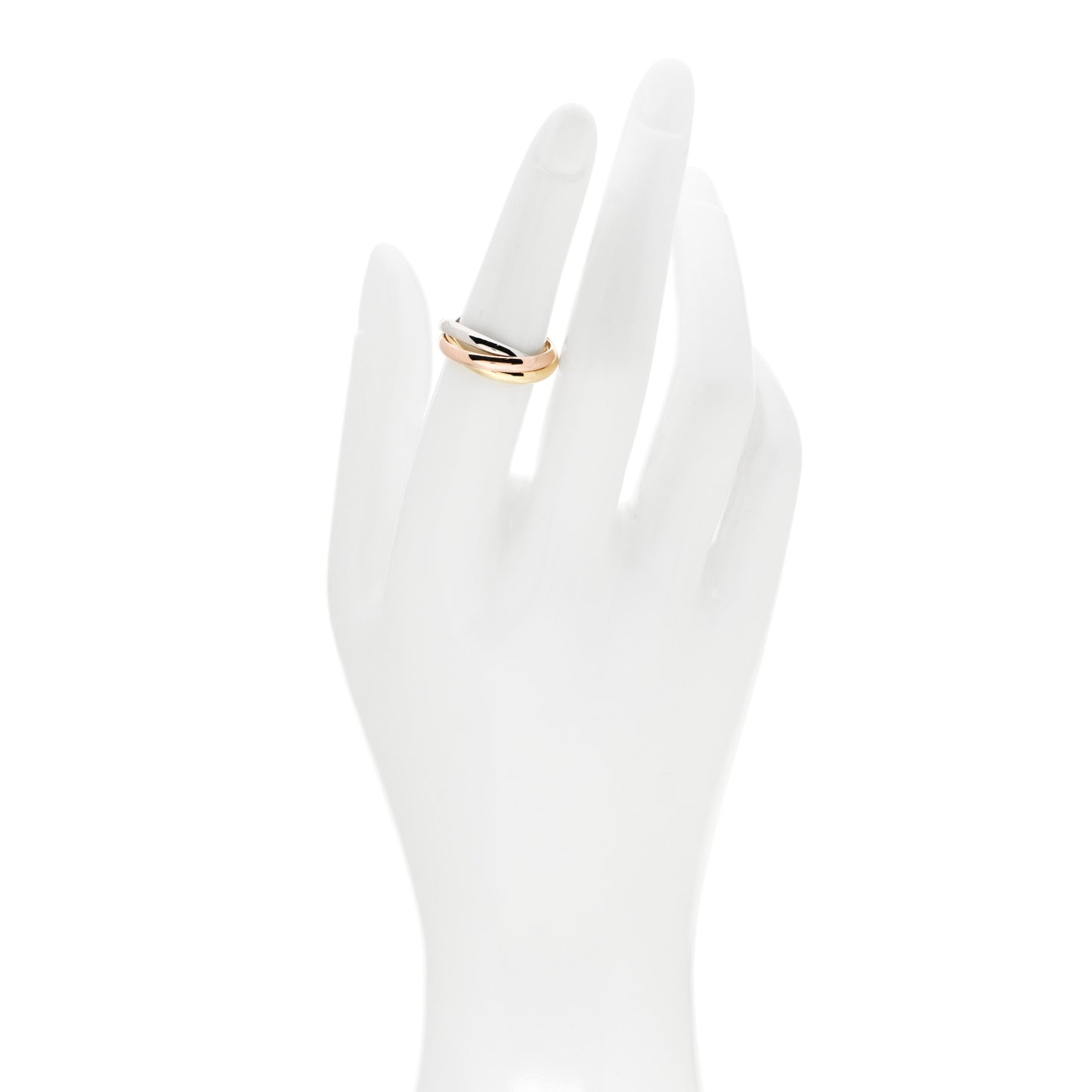 18K Pink Yellow White Gold Small Trinity Ring 52 6