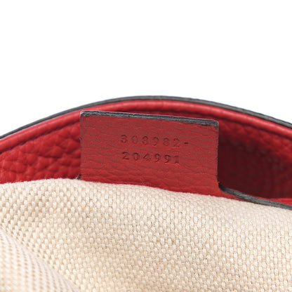 Gucci Pebbled Calfskin Medium Soho Chain Shoulder Bag Tabasco Red 6 of 9
