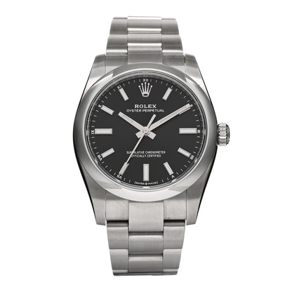 Rolex Stainless Steel 34mm Oyster Perpetual Watch Bright Black 124200 1 of 5