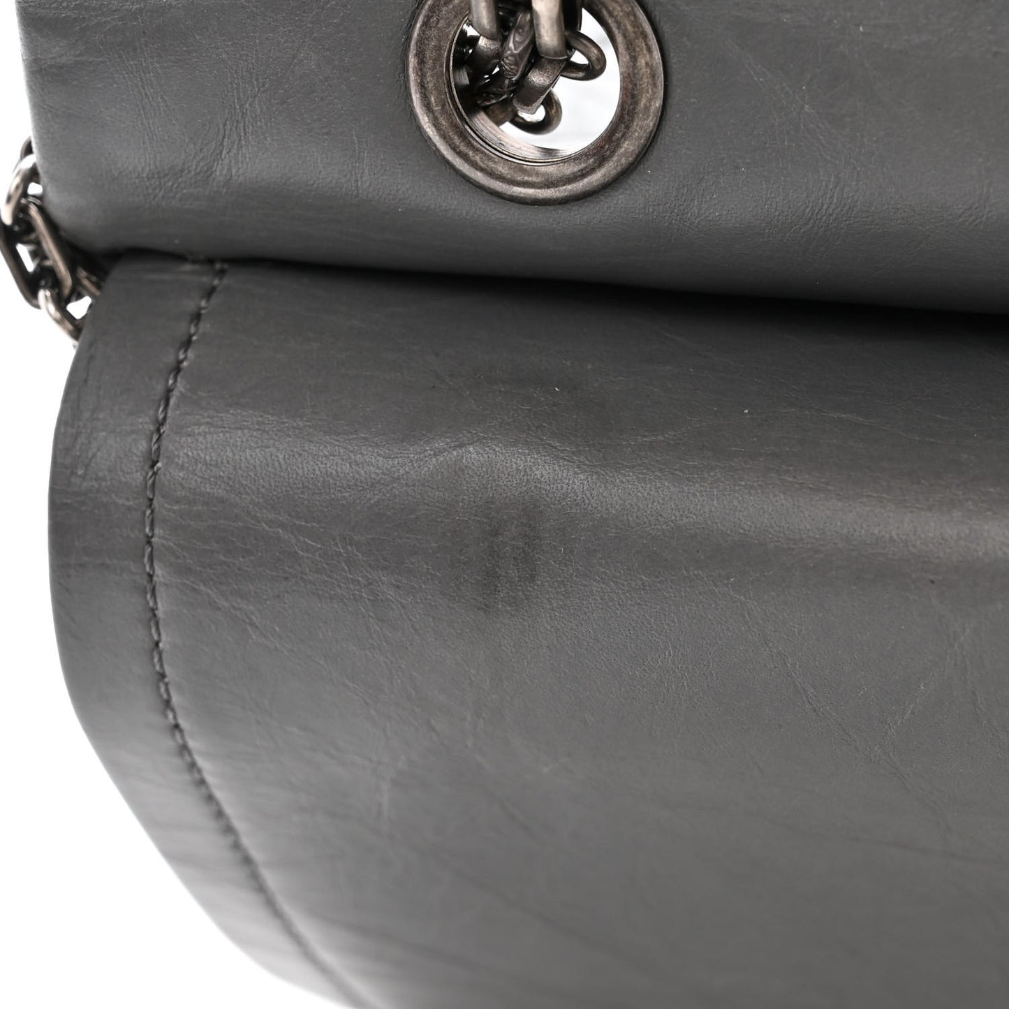 Aged Calfskin Quilted 2.55 Reissue 227 Flap Grey
