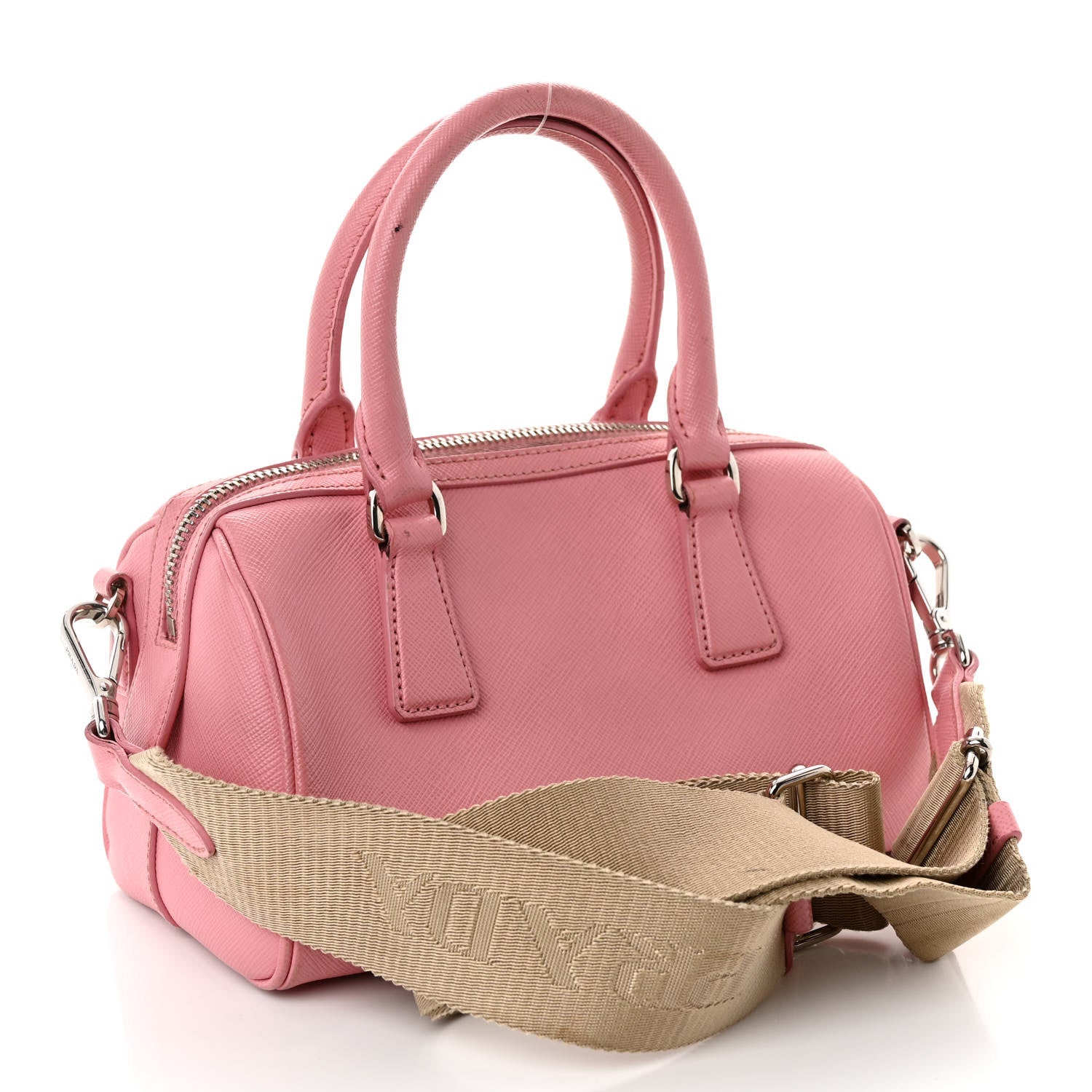 Prada Saffiano Lux Top Handle Crossbody Bag Petalo 3 of 16