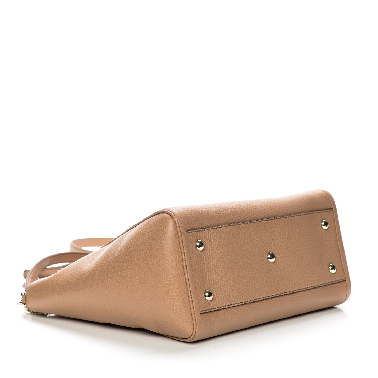 Pebbled Calfskin Small Soho Top Handle Bag Camelia
