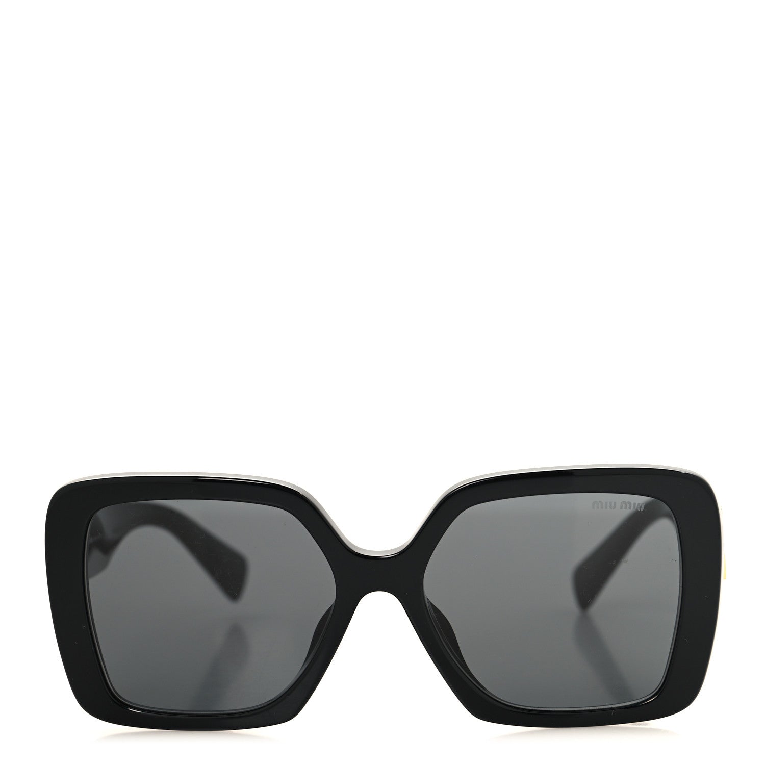 Miu Miu Acetate Rectangle Sunglasses SMU 10Y Black 2 of 7