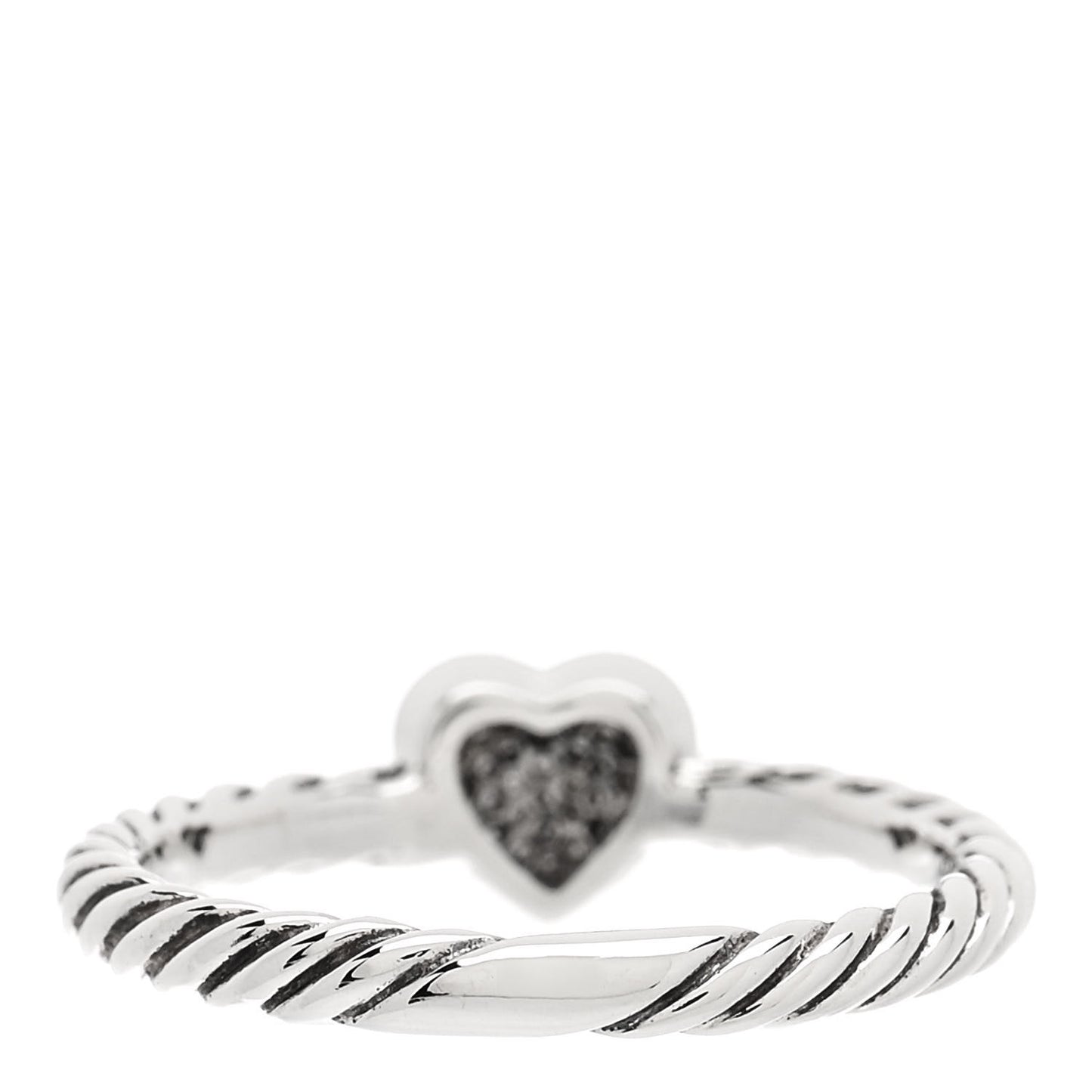 Sterling Silver Diamond Cable Classics Heart Ring 52 6