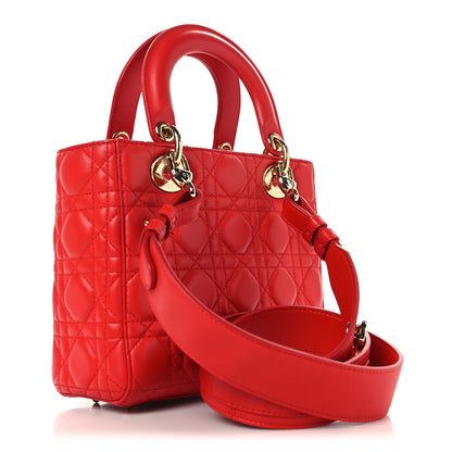 Christian Dior Lambskin Cannage Small My ABCDior Lady Dior Red 3 of 10