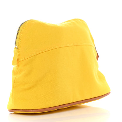 Hermes Cotton Canvas Mini Bolide Travel Cosmetic Pouch Yellow 3 of 7