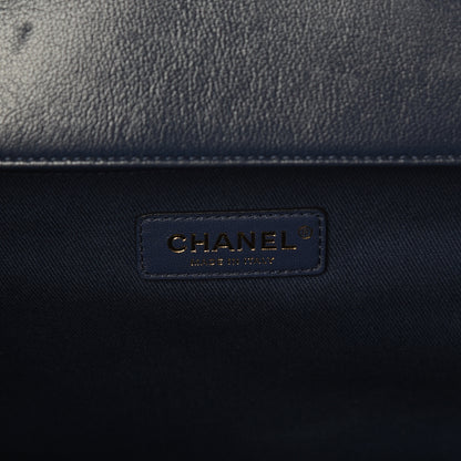 Chanel Calfskin Caviar Quilted Large Shopping Tote Blue 6 of 10