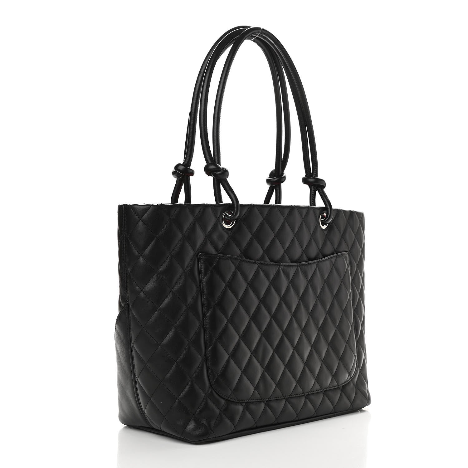Chanel Calfskin Quilted Large Cambon Tote Black White 3 of 9
