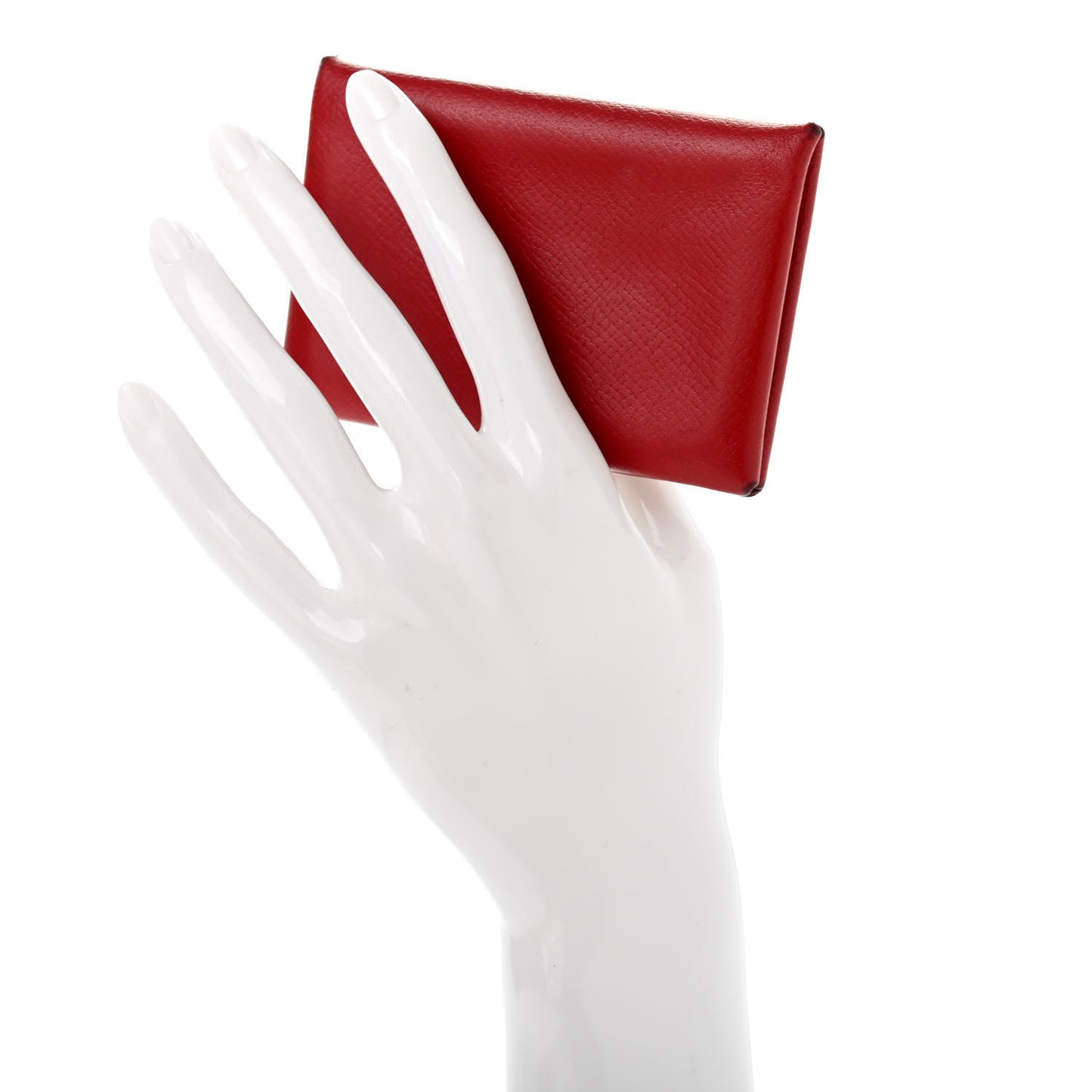 Epsom Calvi Card Case Rouge Garance