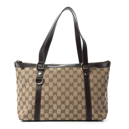 Gucci Monogram Medium Abbey Tote Dark Brown 1 of 10