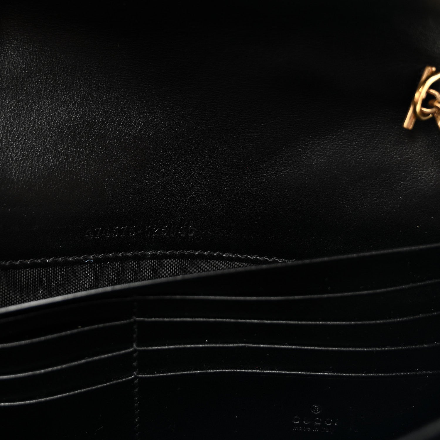Gucci Calfskin Matelasse GG Marmont Chain Wallet Black 7 of 11