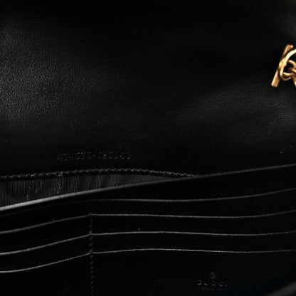 Gucci Calfskin Matelasse GG Marmont Chain Wallet Black 7 of 11