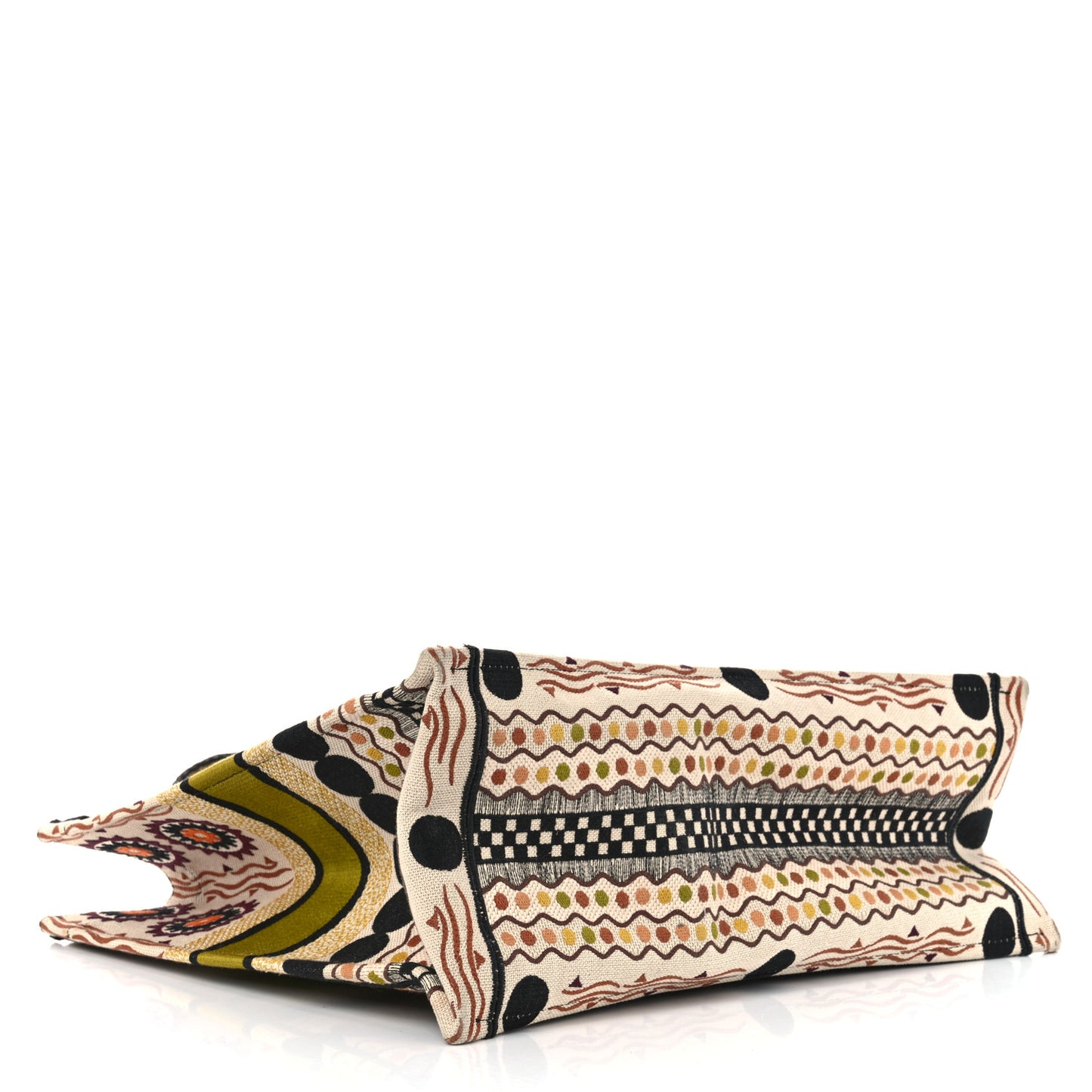 Canvas Embroidered Geometric Large Book Tote Multicolor