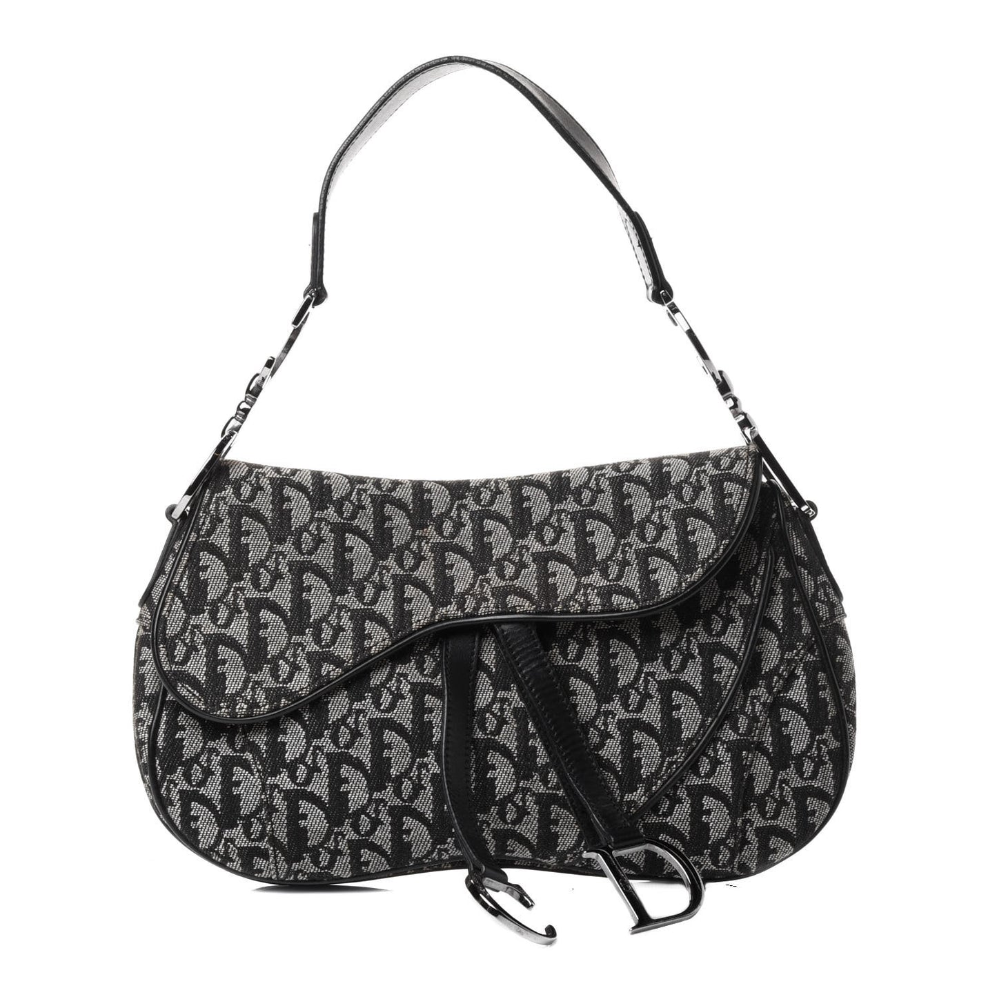 Monogram Double Saddle Bag Black