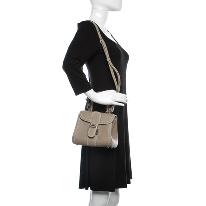 Delvaux Grained Rodeo Calfskin Surpique Mini Brillant Satchel Tourterelle Ivory 2 of 10