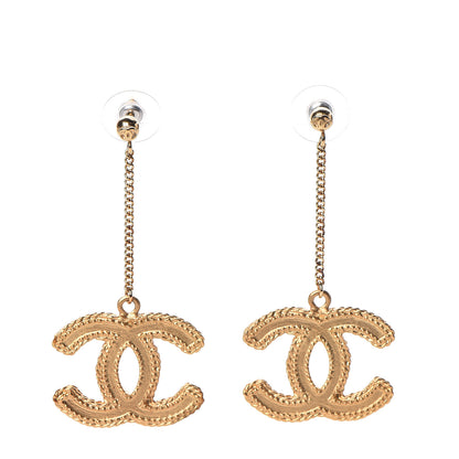 Chanel CC Drop Earrings Matte Gold 1 of 5