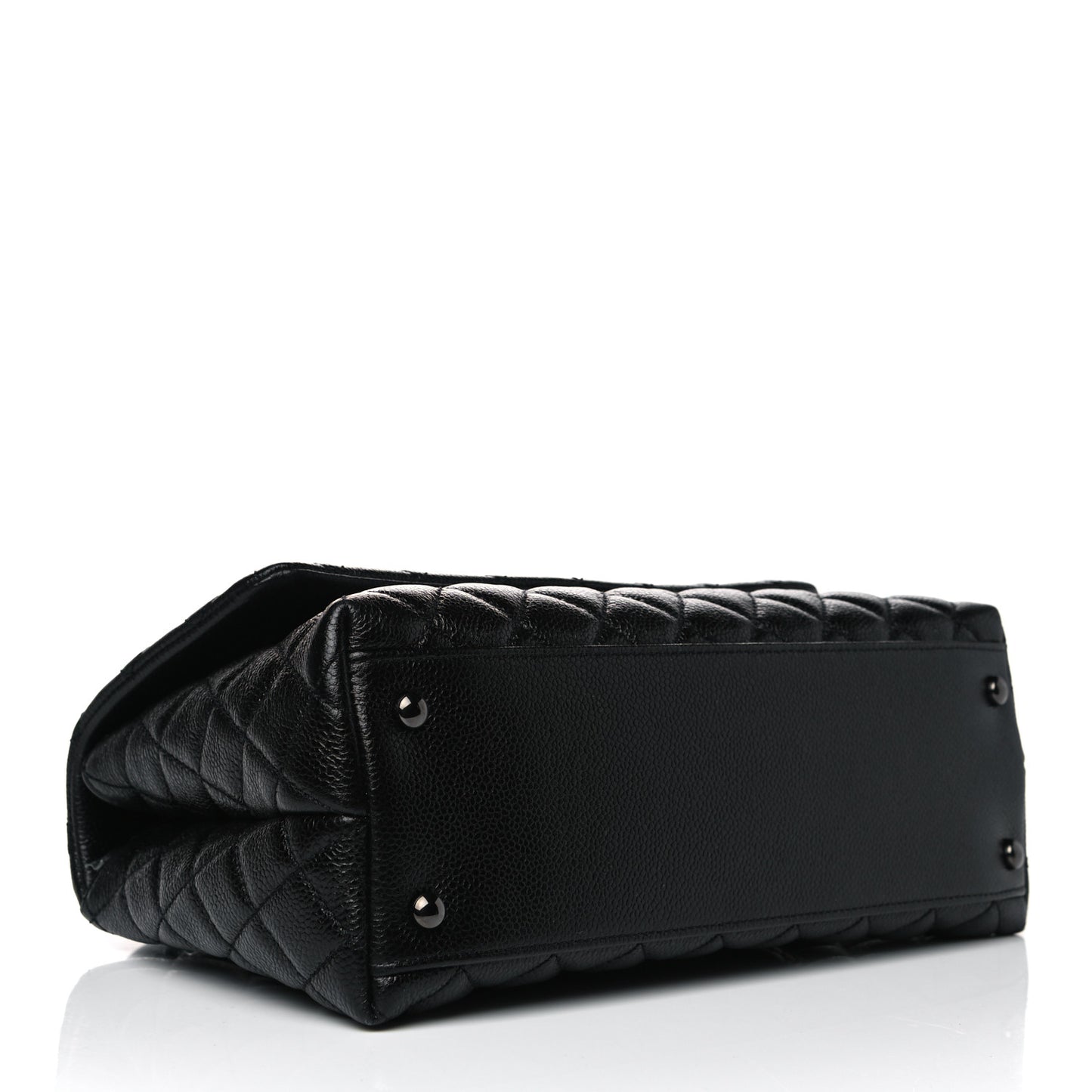 Caviar Quilted Small Coco Handle Flap So Black