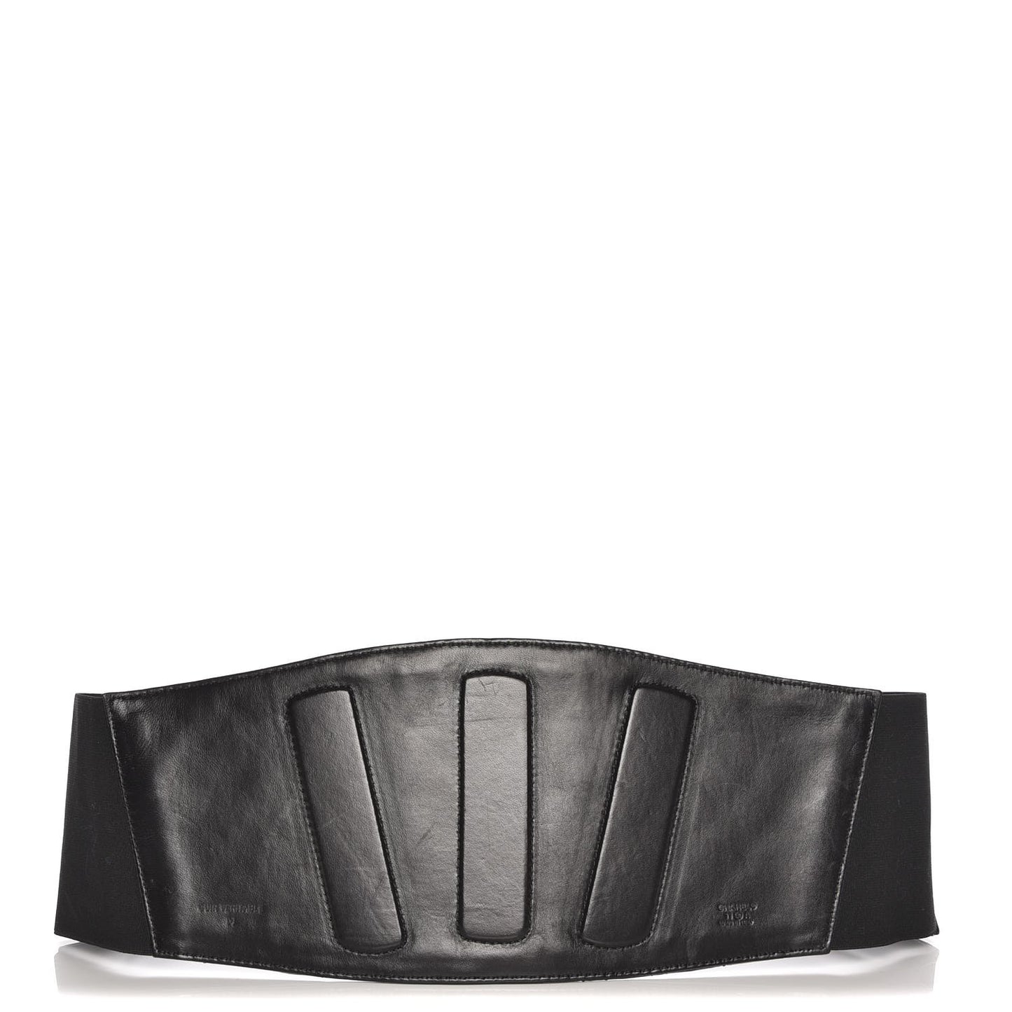 Lambskin Quilted Wide Belt Black M