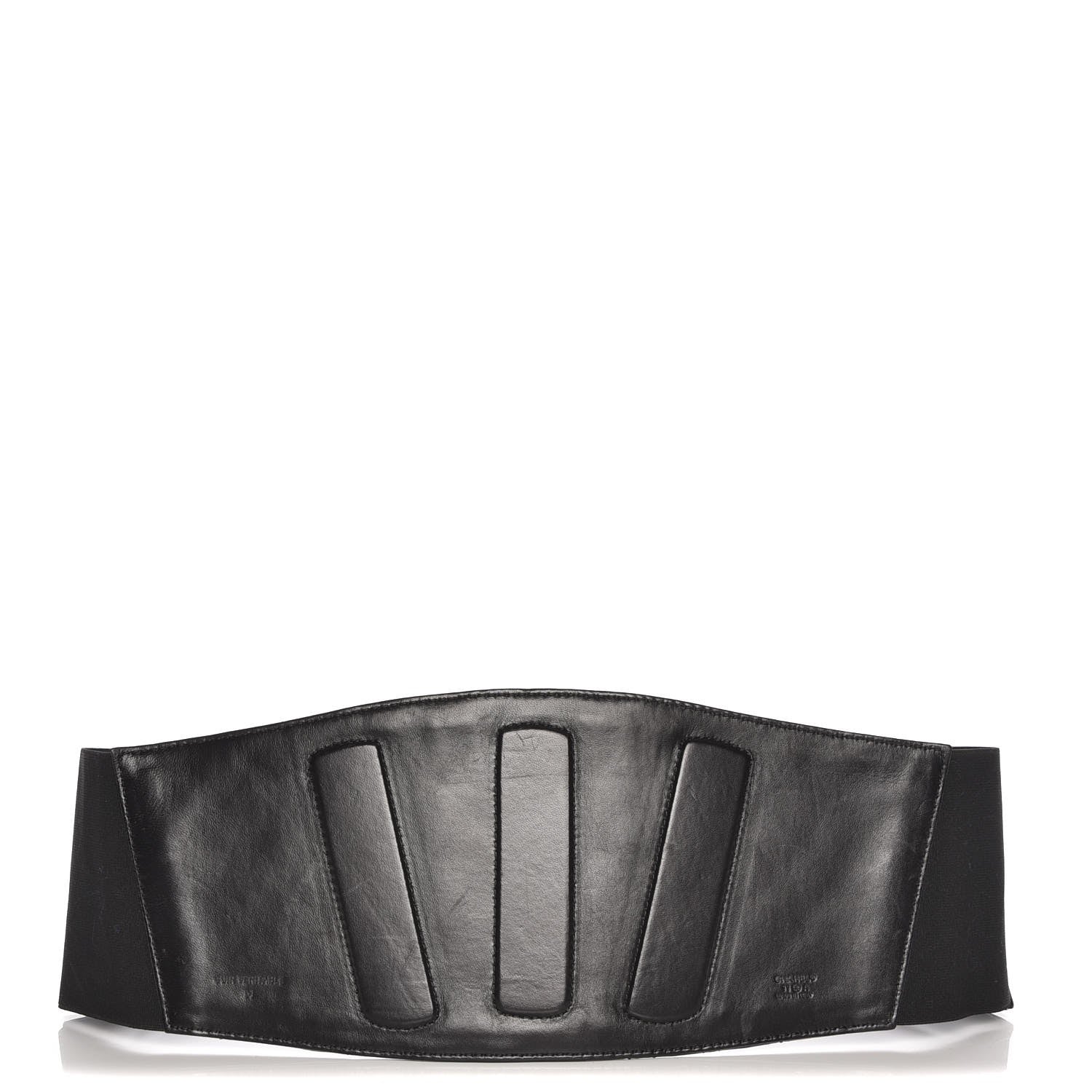 Chanel Lambskin Quilted Wide Belt Black M 1 of 10