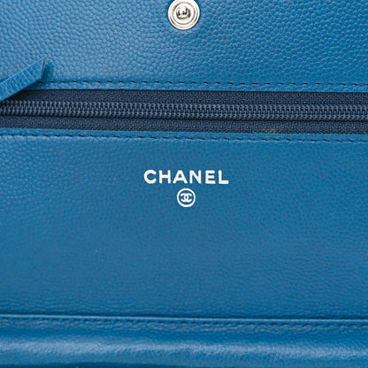 Chanel Caviar Sevruga Wallet on Chain WOC Blue 6 of 13