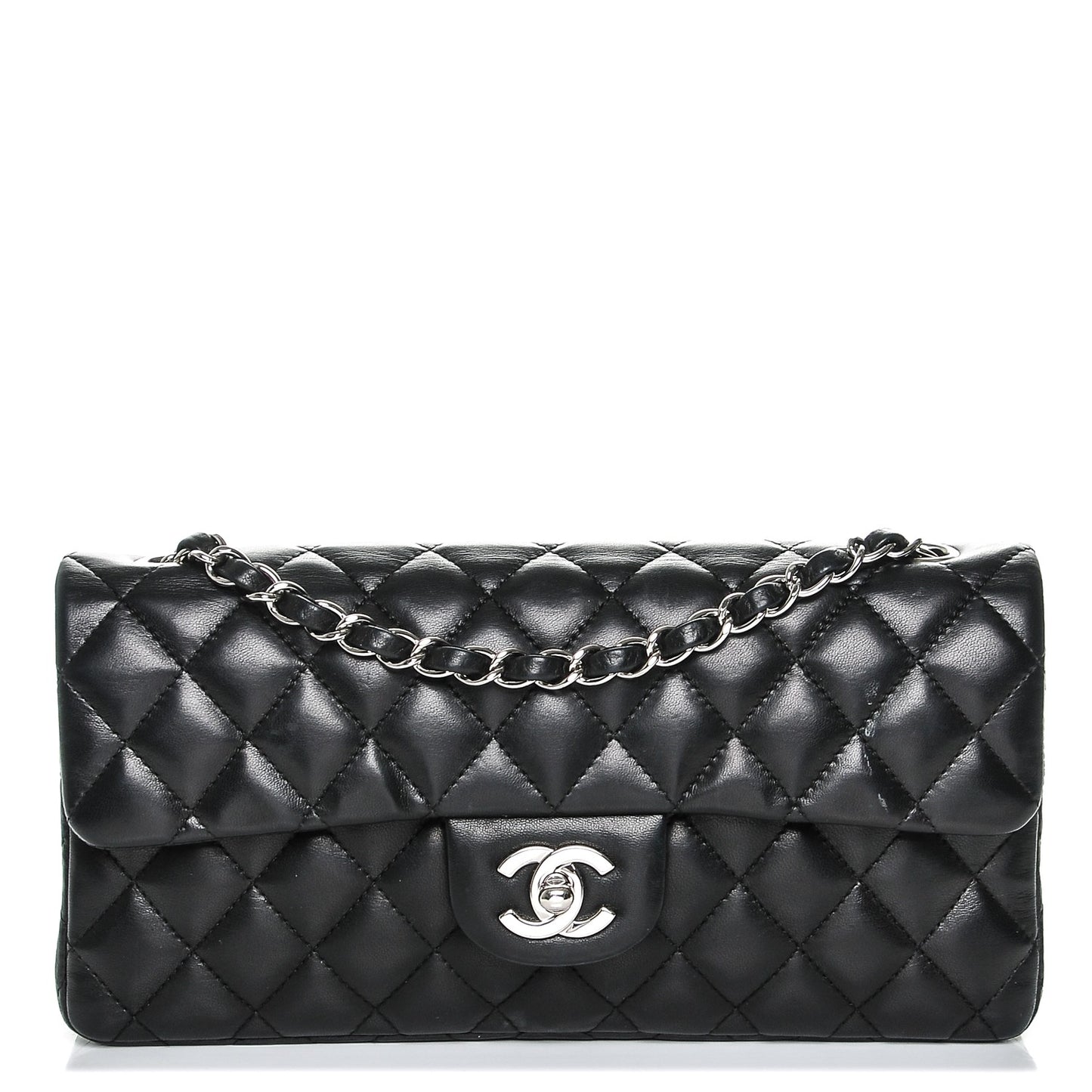 Lambskin Quilted East West Flap Black