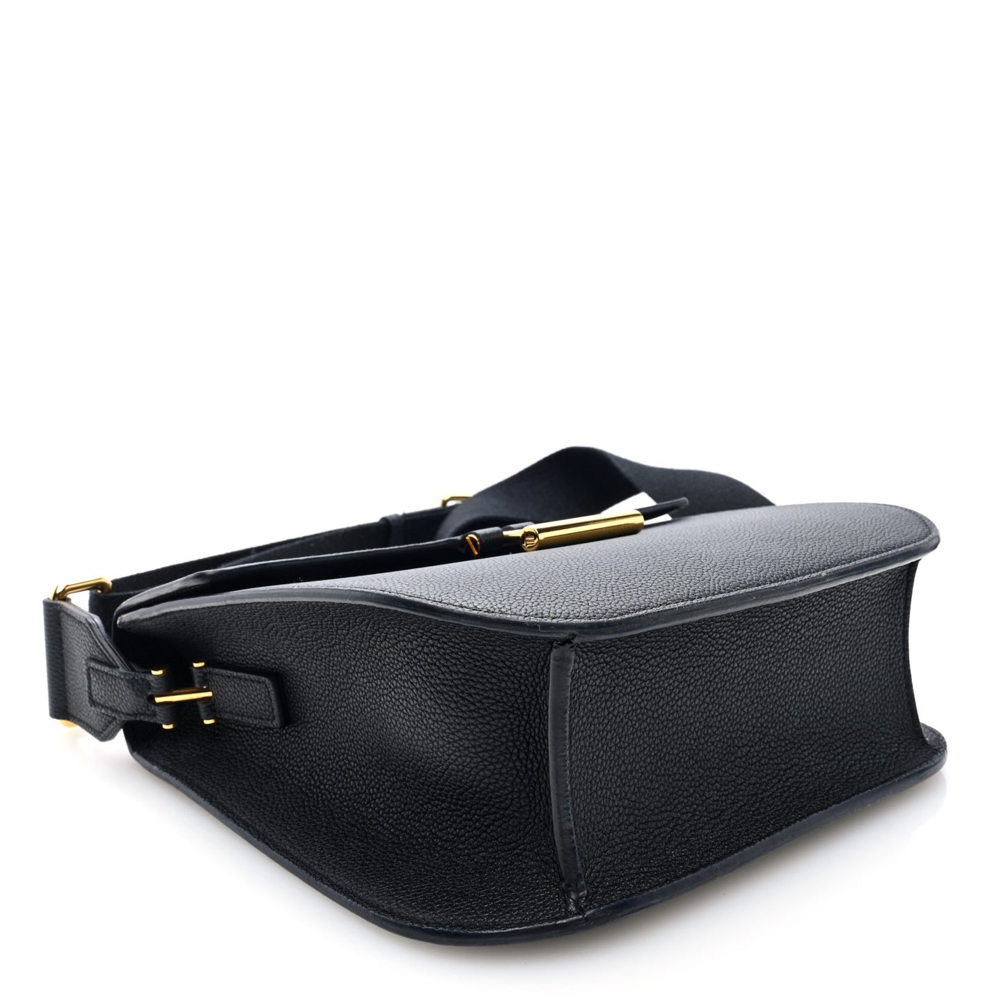 Calfskin Medium T Clasp Tara Crossbody Bag Black