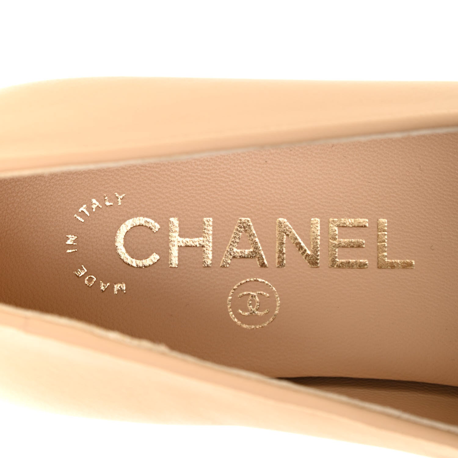 Chanel Lambskin Quilted Womens CC Loafers 36.5 Beige 7 of 8