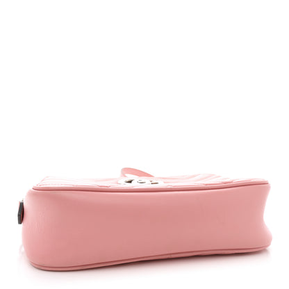 Gucci Calfskin Matelasse Small GG Marmont Chain Shoulder Bag Wild Rose 4 of 16