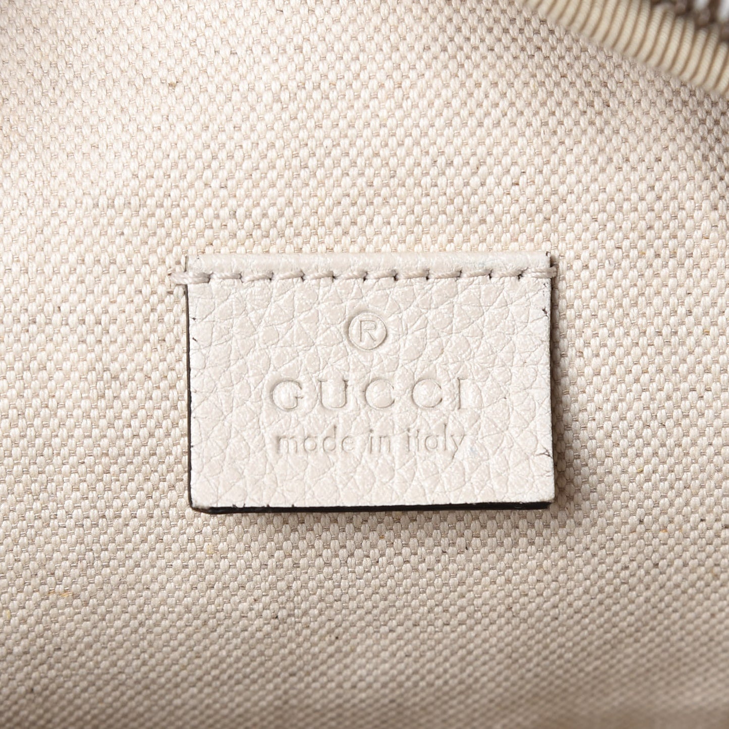 Grained Calfskin Logo Belt Bag White