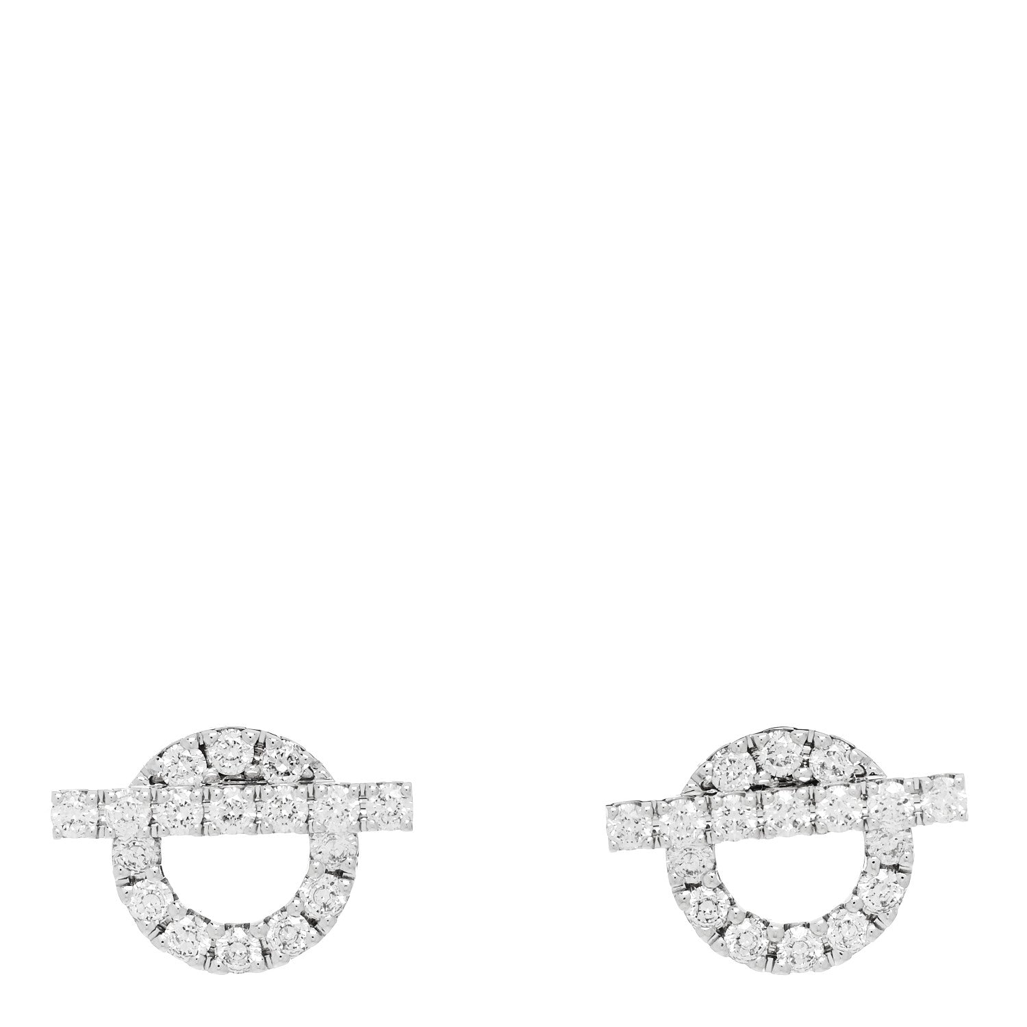 Hermes 18K White Gold Diamond Finesse Earrings 1 of 5