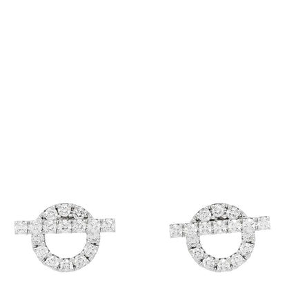 Hermes 18K White Gold Diamond Finesse Earrings 1 of 5