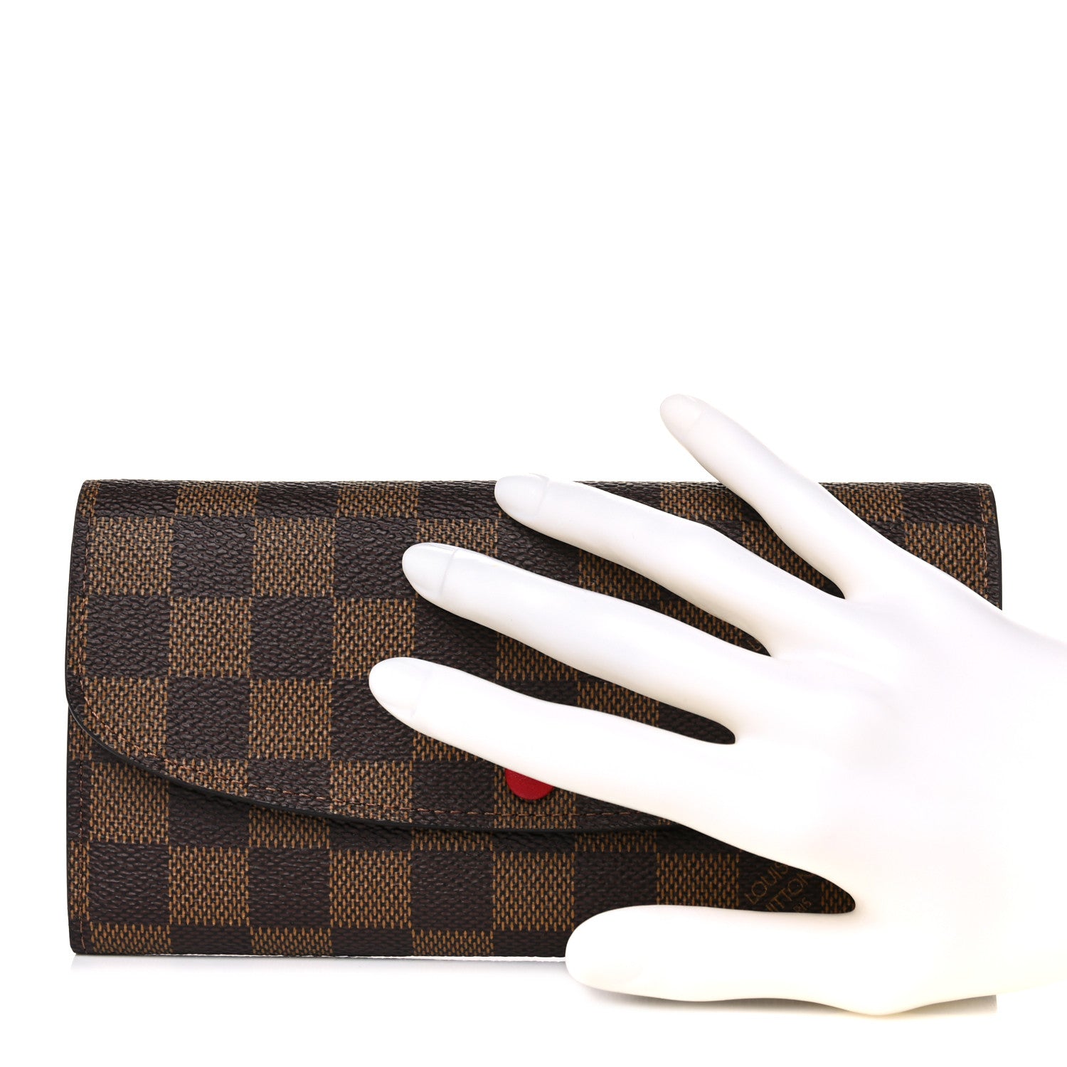 Louis Vuitton Damier Ebene Emilie Wallet Red 2 of 7