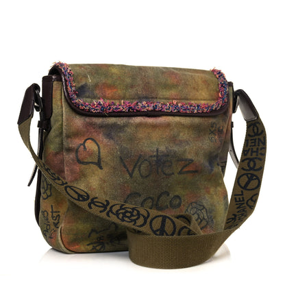 Chanel Washed Toile Graffiti On The Pavements Messenger Khaki Multicolor 2 of 12