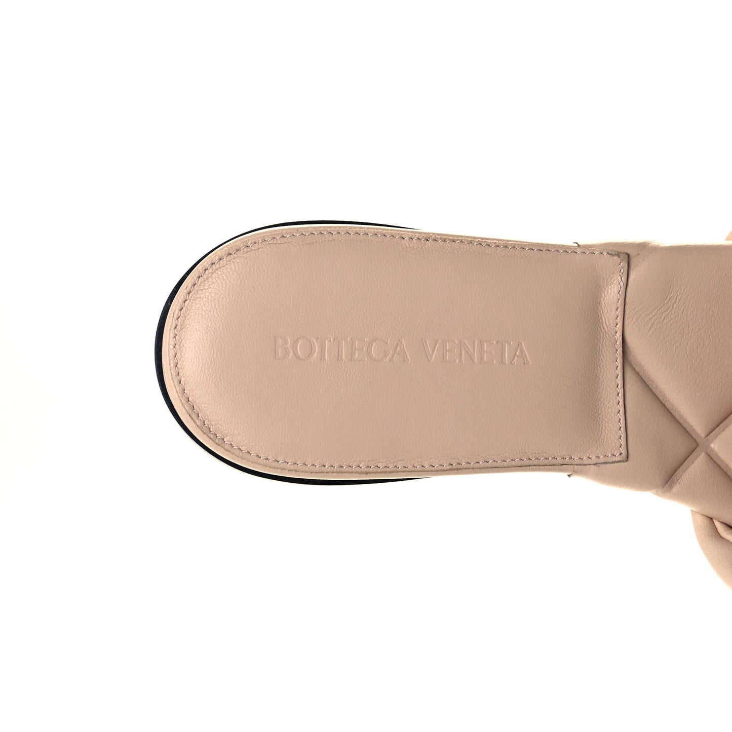 Nappa Quilted Rubber Lido Flat Sandals 38.5 Cane Sugar