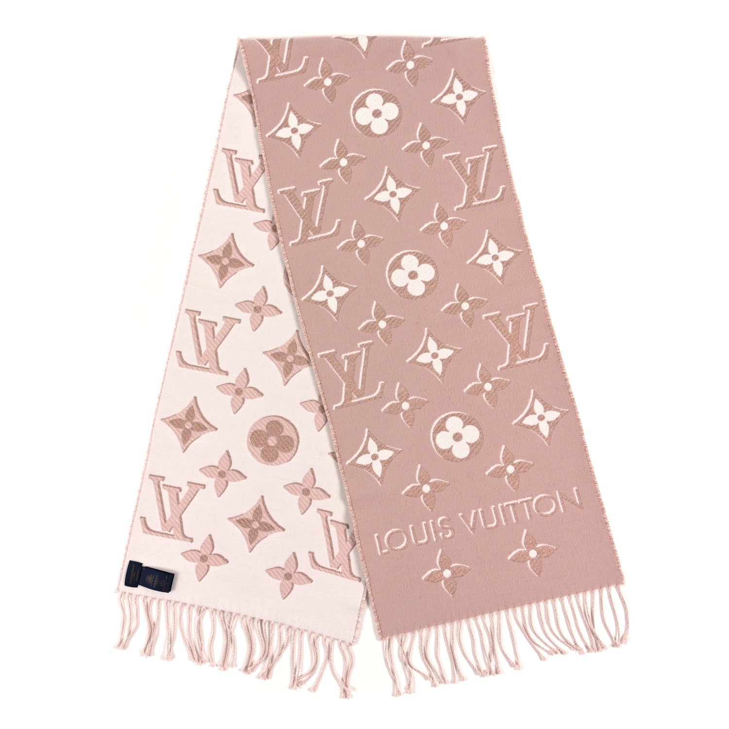 Louis Vuitton Cashmere Wool Oversized Monogram The Ultimate Shine Scarf Beige 2 of 3