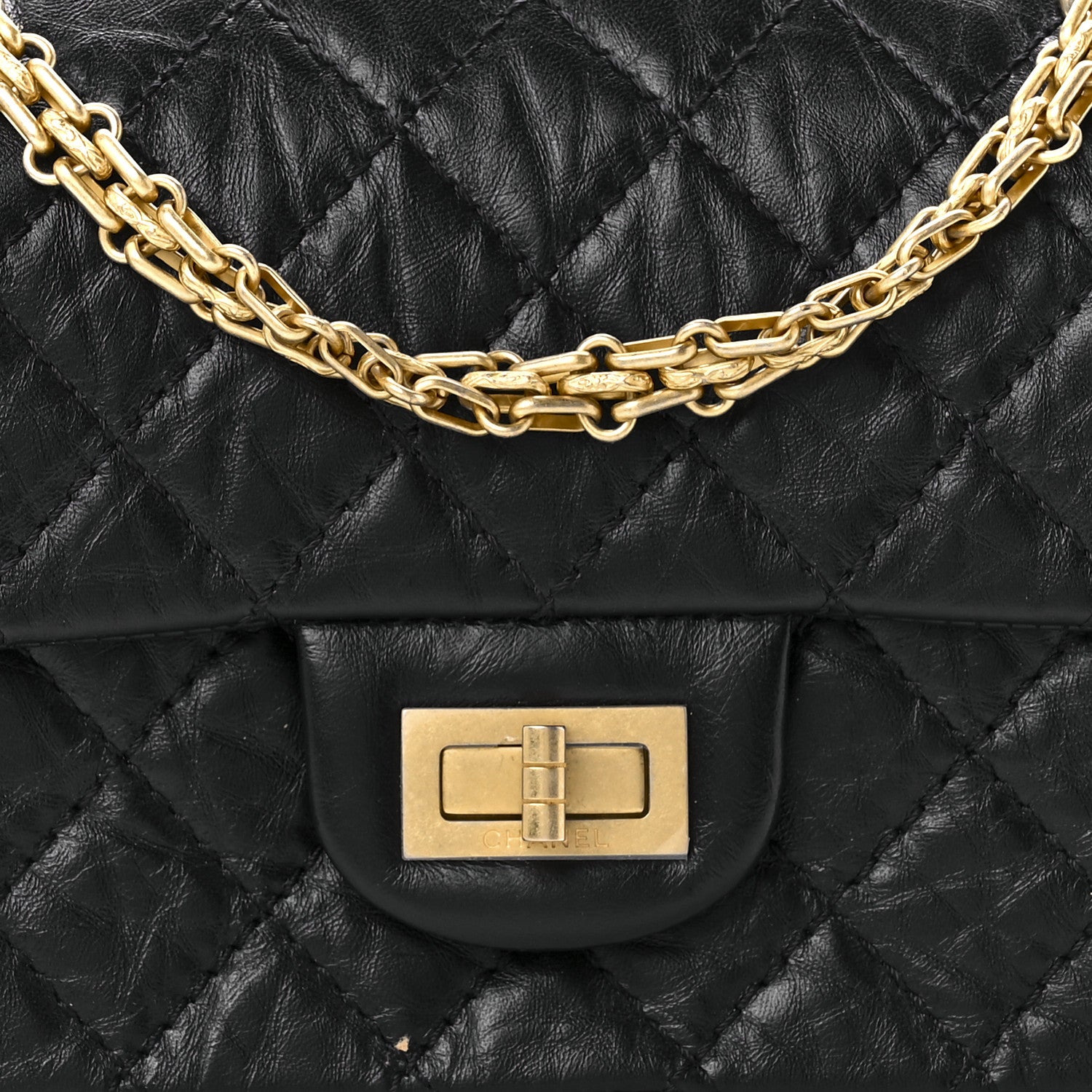Chanel Aged Calfskin Quilted 2.55 Reissue Mini Flap Black 9 of 13