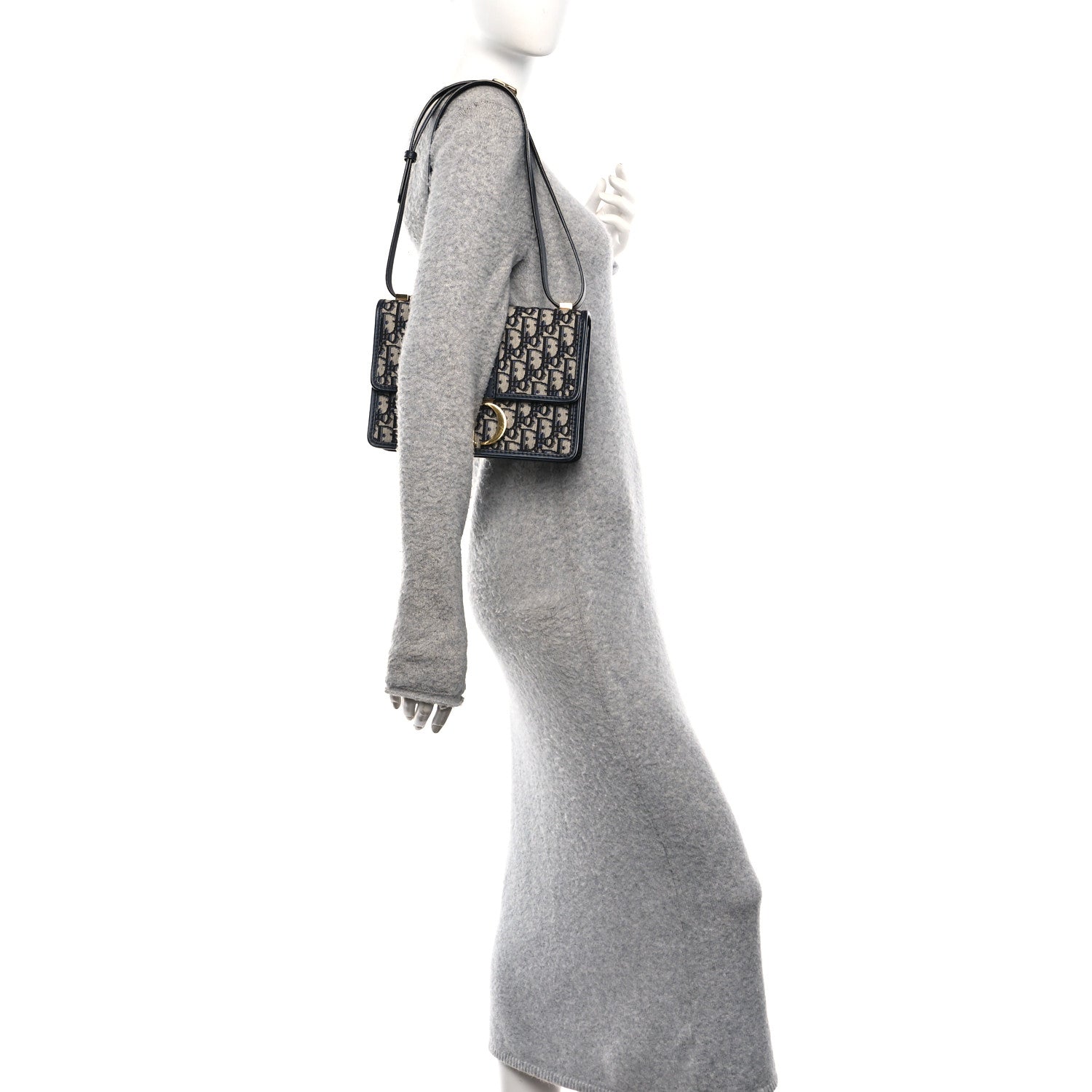 Christian Dior Oblique 30 Montaigne Flap Bag Blue 2 of 9