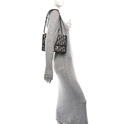 Christian Dior Oblique 30 Montaigne Flap Bag Blue 2 of 9