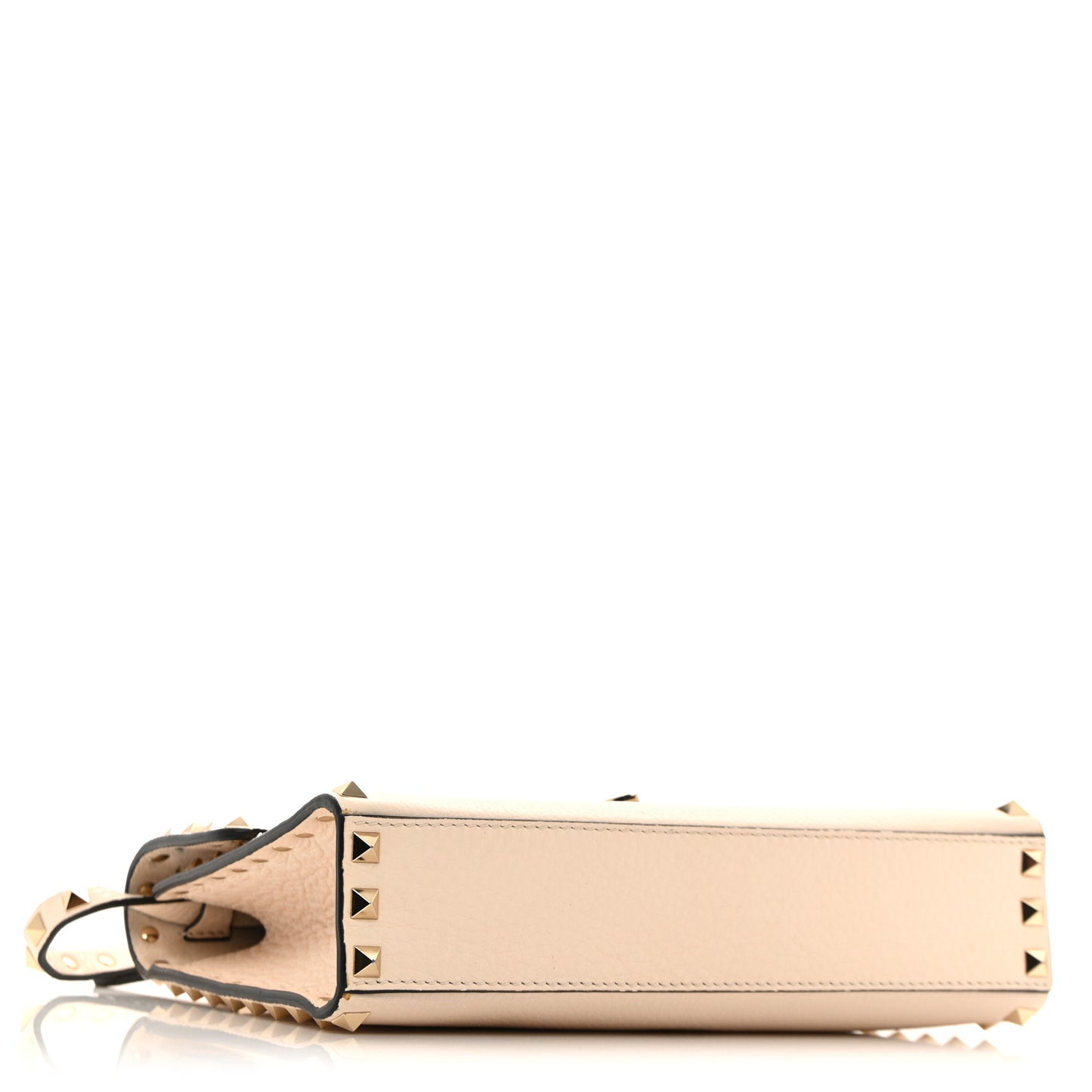 Pebbled Calfskin Medium Rockstud Flip Lock Crossbody Bag  Light Ivory