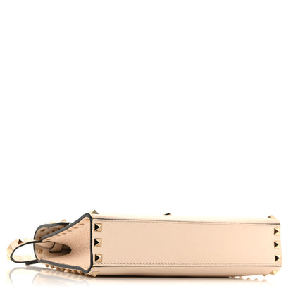 Valentino Garavani Pebbled Calfskin Medium Rockstud Flip Lock Crossbody Bag  Light Ivory 4 of 10